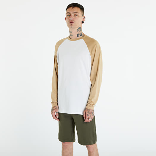 T-shirt Urban Classics Organic Oversized Raglan Longsleeve White/ Union Beige