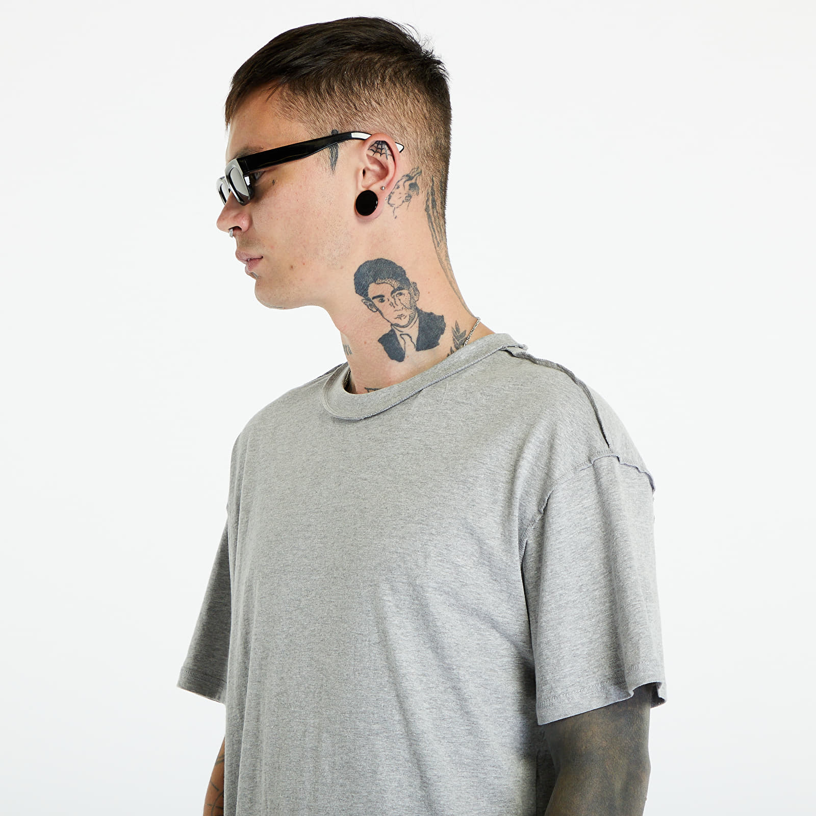 T-shirts Urban Classics Oversized Inside Out Tee Grey