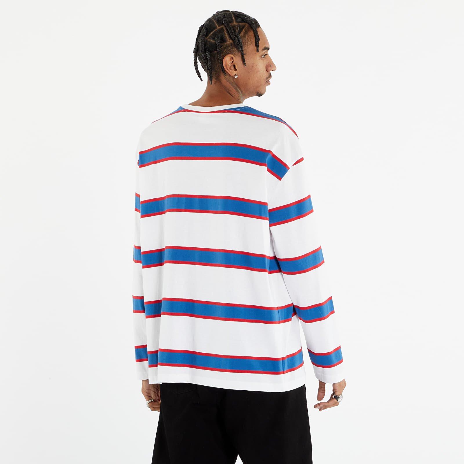   Μπλούζες Urban Classics Light Stripe Oversized LS White/ Sporty Blue