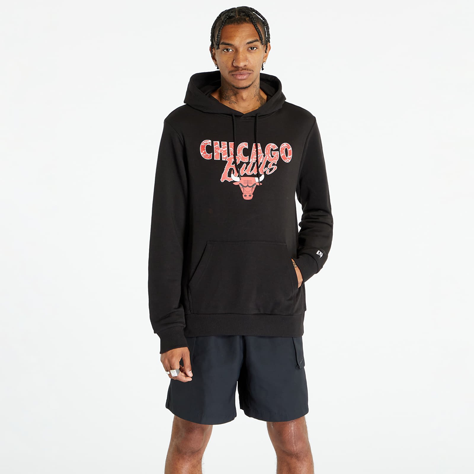 Hanorace New Era Team Script Hoody Chicago Bulls Black/ Front Door Red