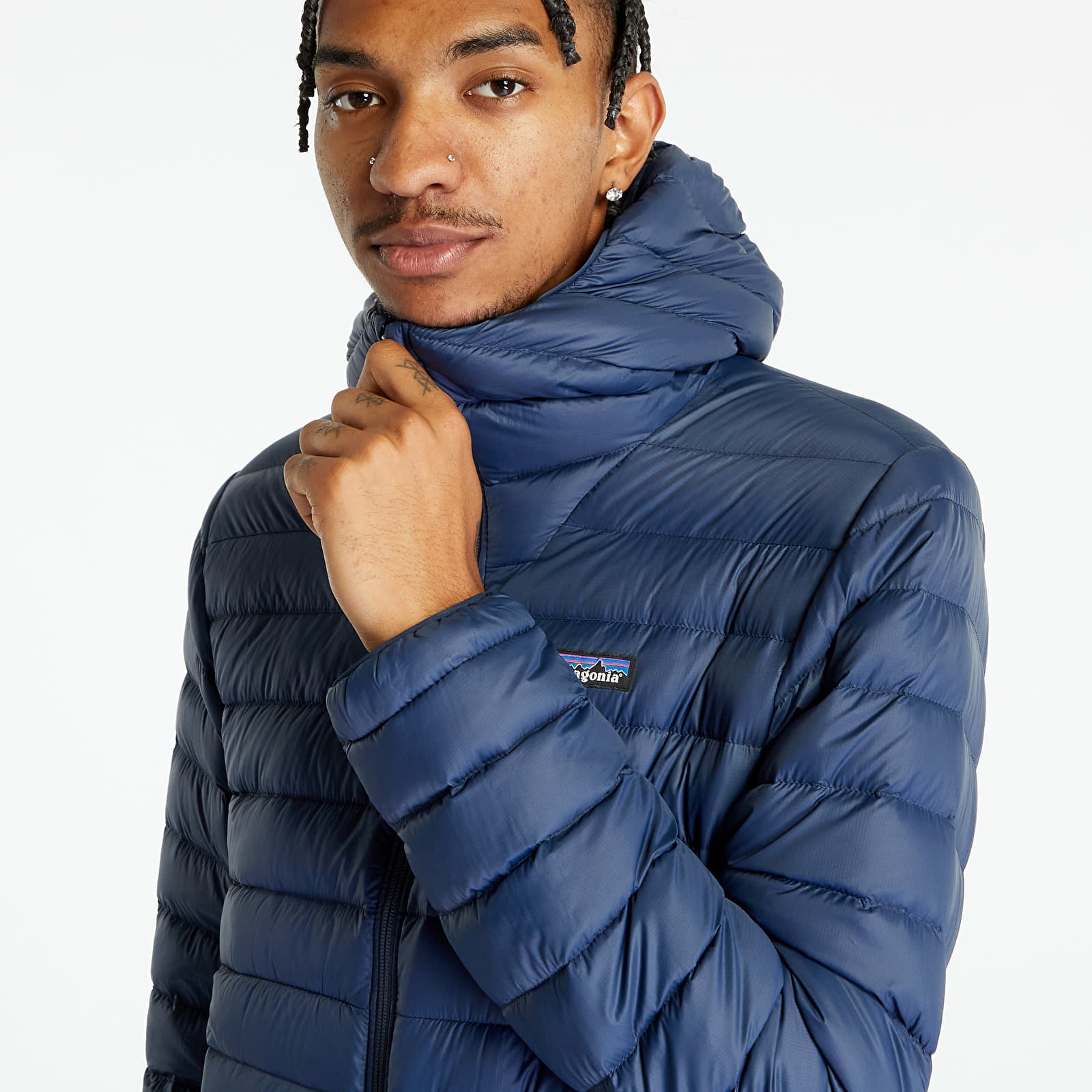Kabátok Patagonia M's Down Sweater Hooded Jacket New Navy
