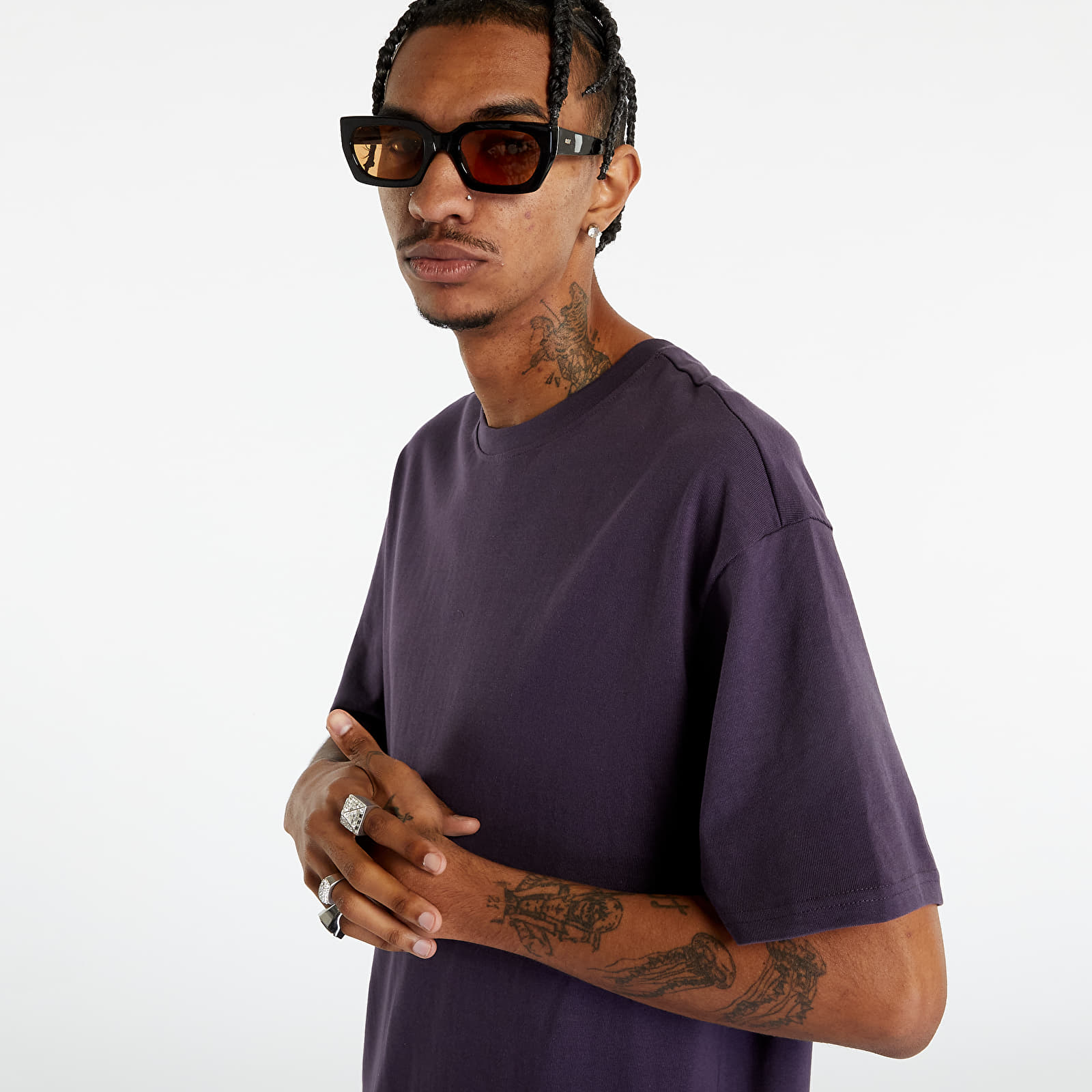 Tričká Urban Classics Heavy Oversized Tee Purple Night