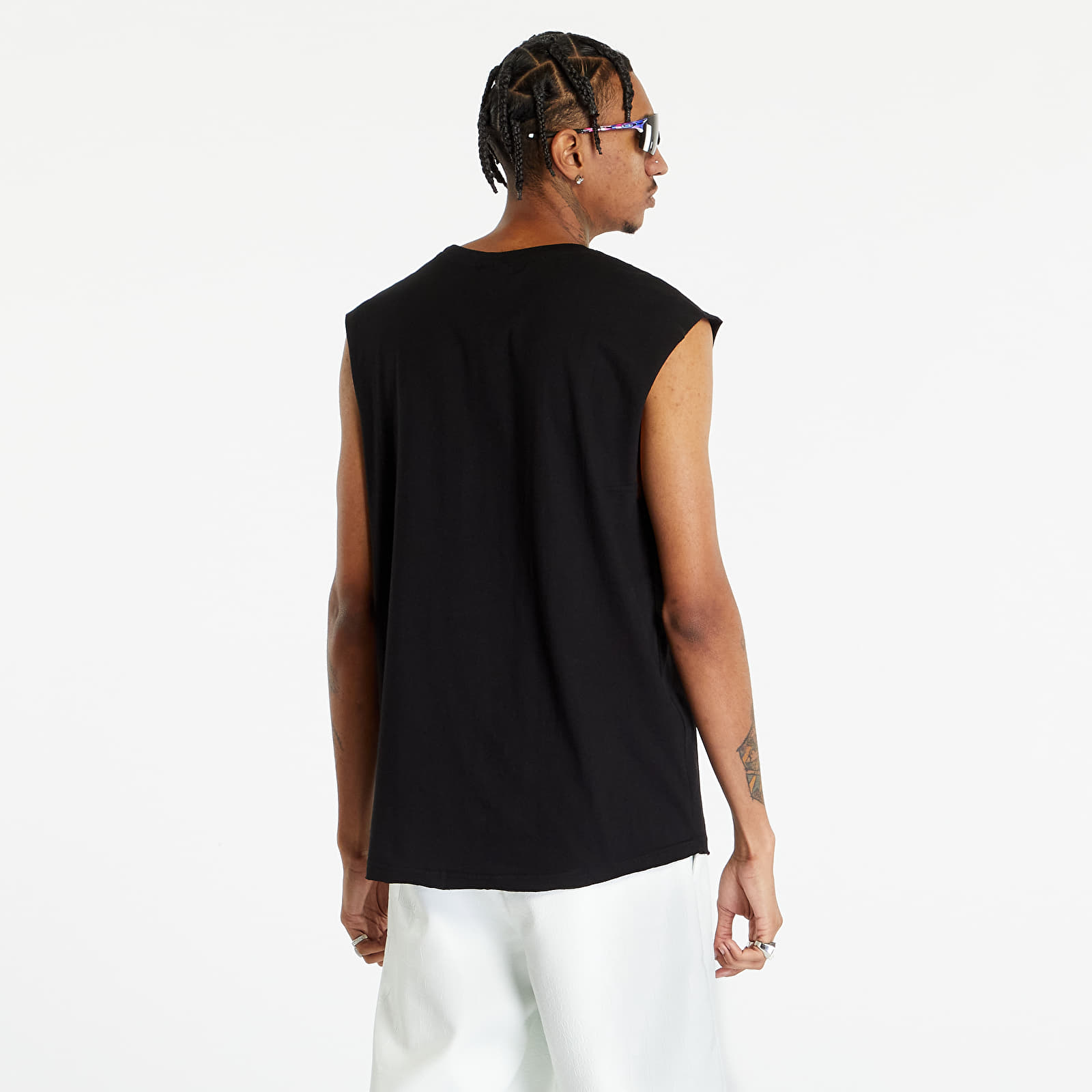 Tielka Urban Classics Open Edge Sleeveless Tee Black