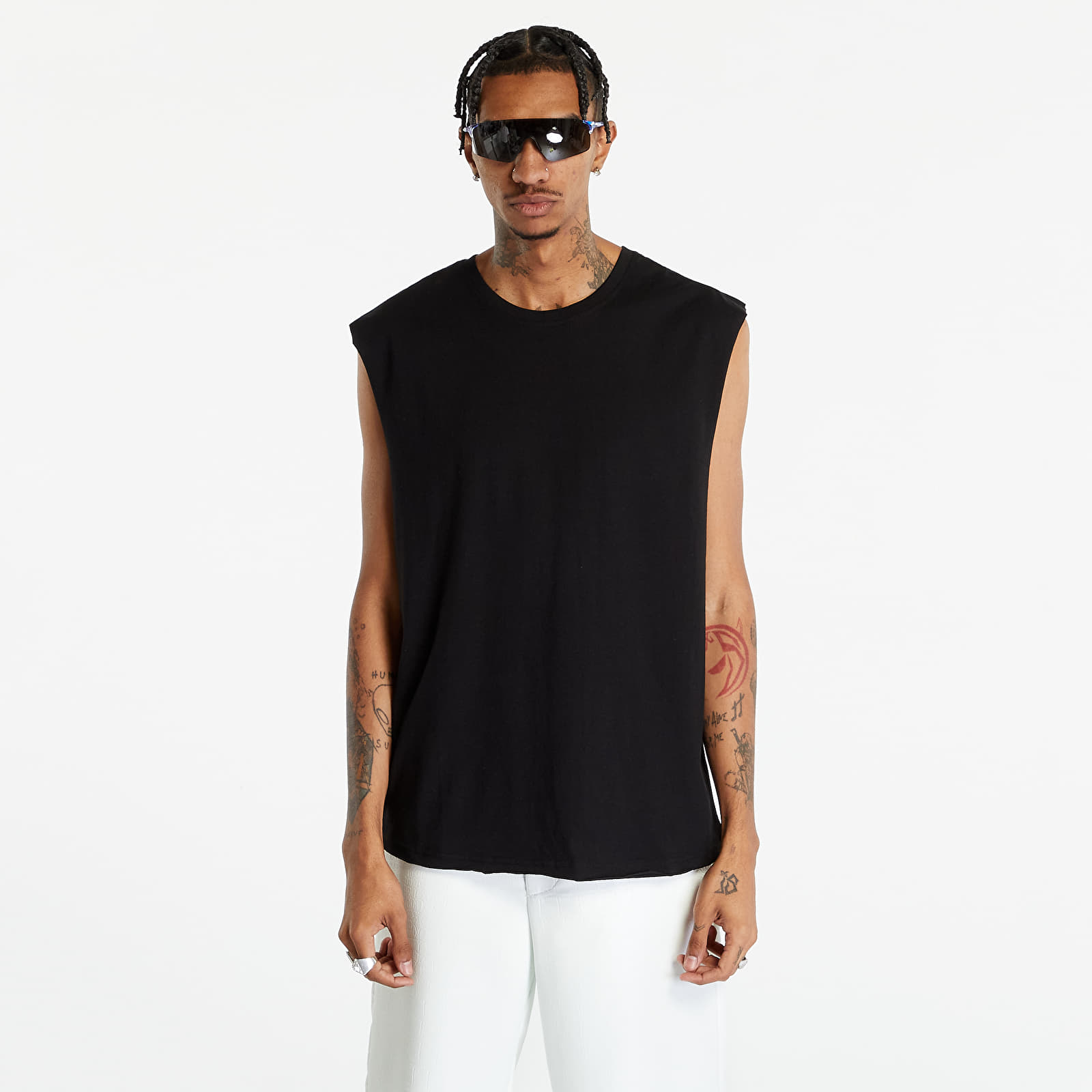 Tielka Urban Classics Open Edge Sleeveless Tee Black