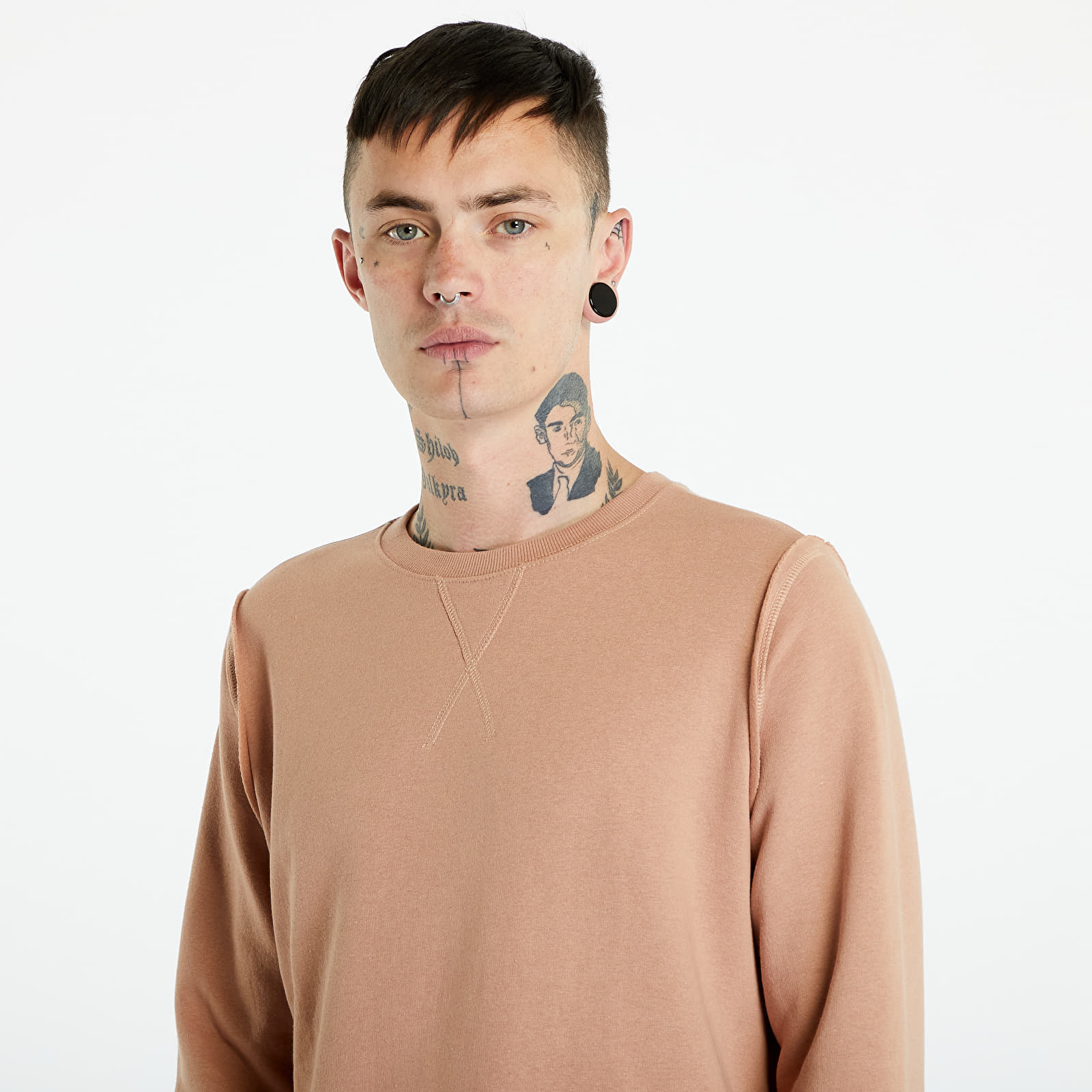 Dukserice Urban Classics Oversized Open Edge Crew Amber