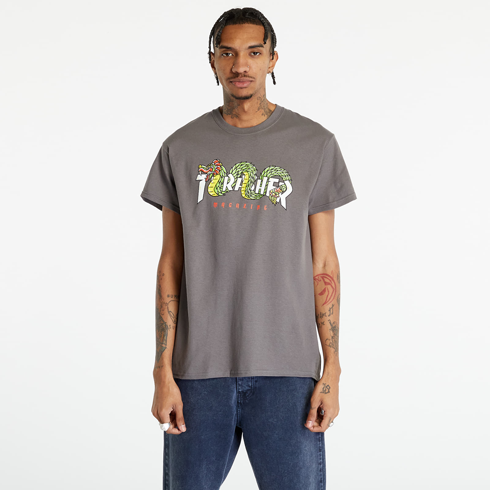 Tricouri Thrasher Aztec T-shirt Charcoal