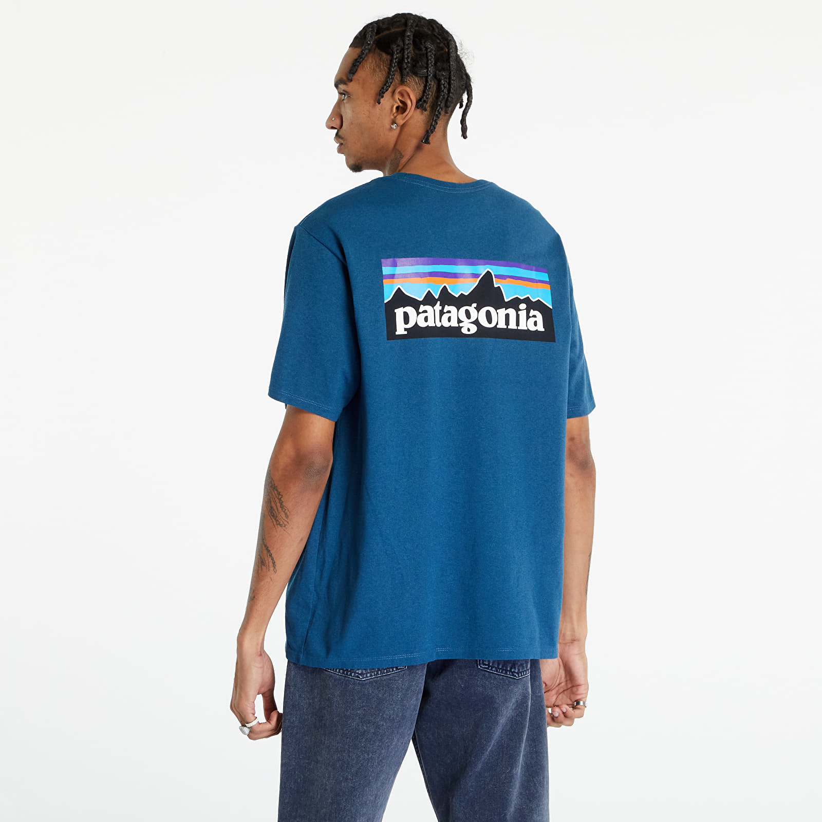 Trička Patagonia M's P-6 Logo Responsibili-Tee Wavy Blue