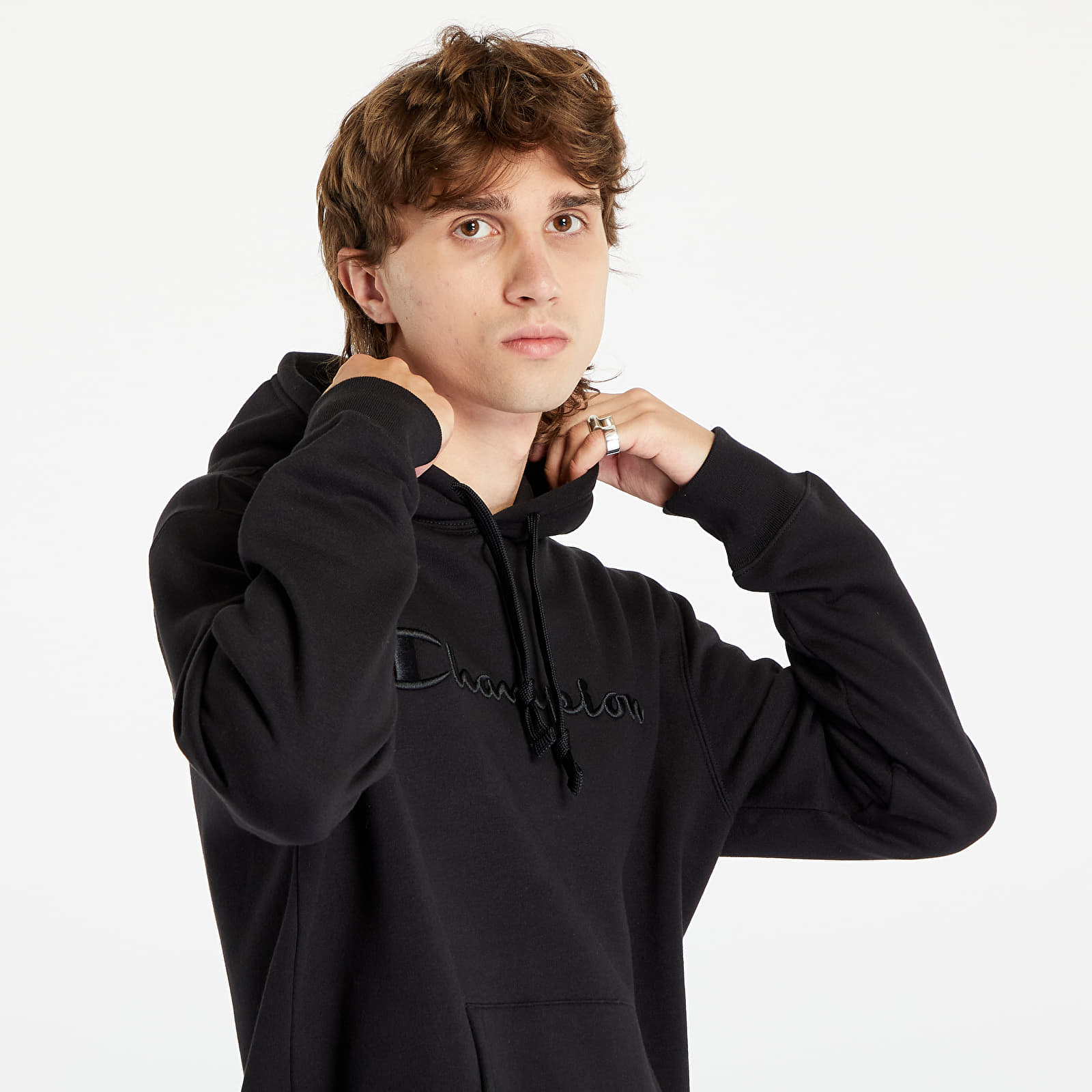 Mikiny Champion Hooded Sweatshirt Black
