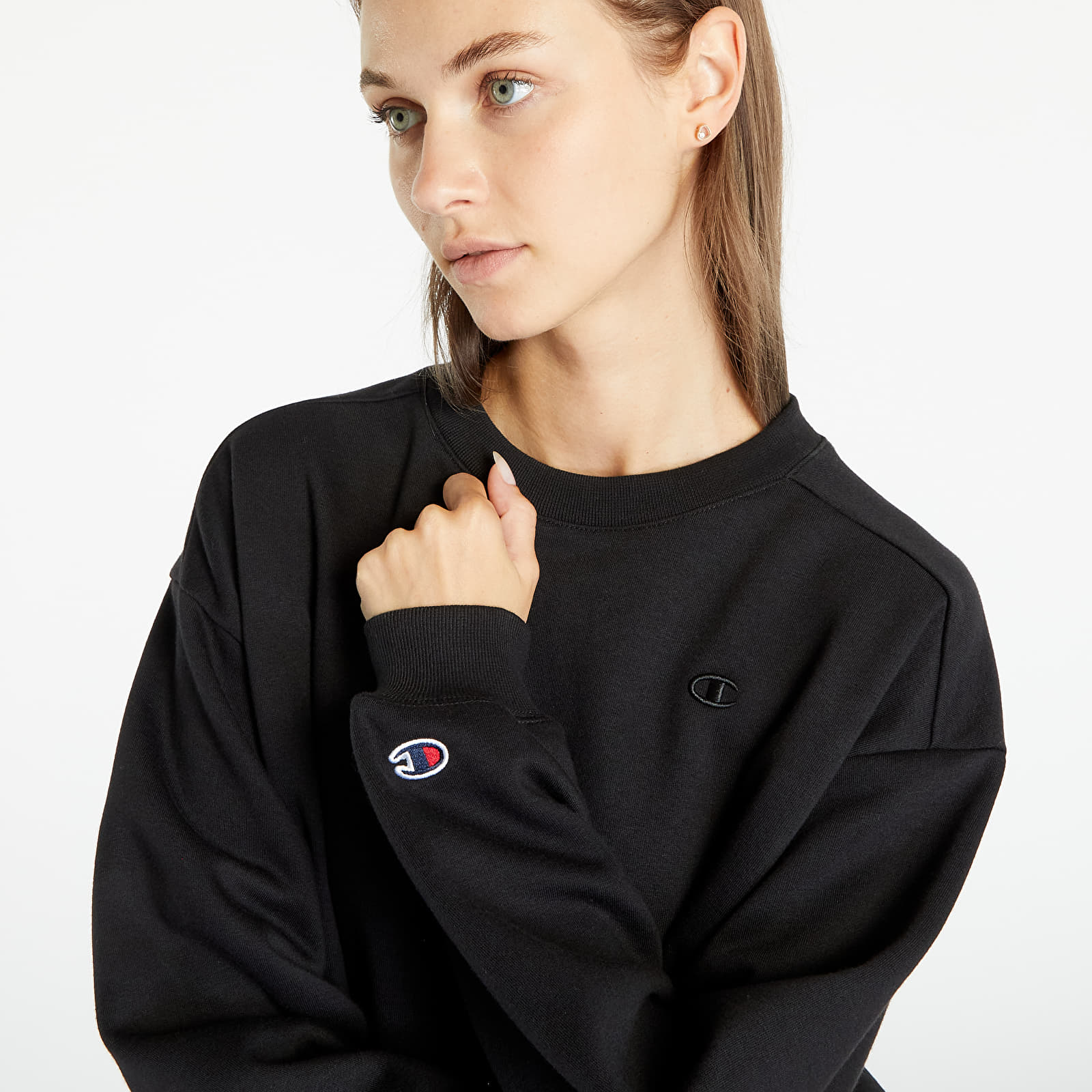 Mikiny Champion Crewneck Sweatshirt Black