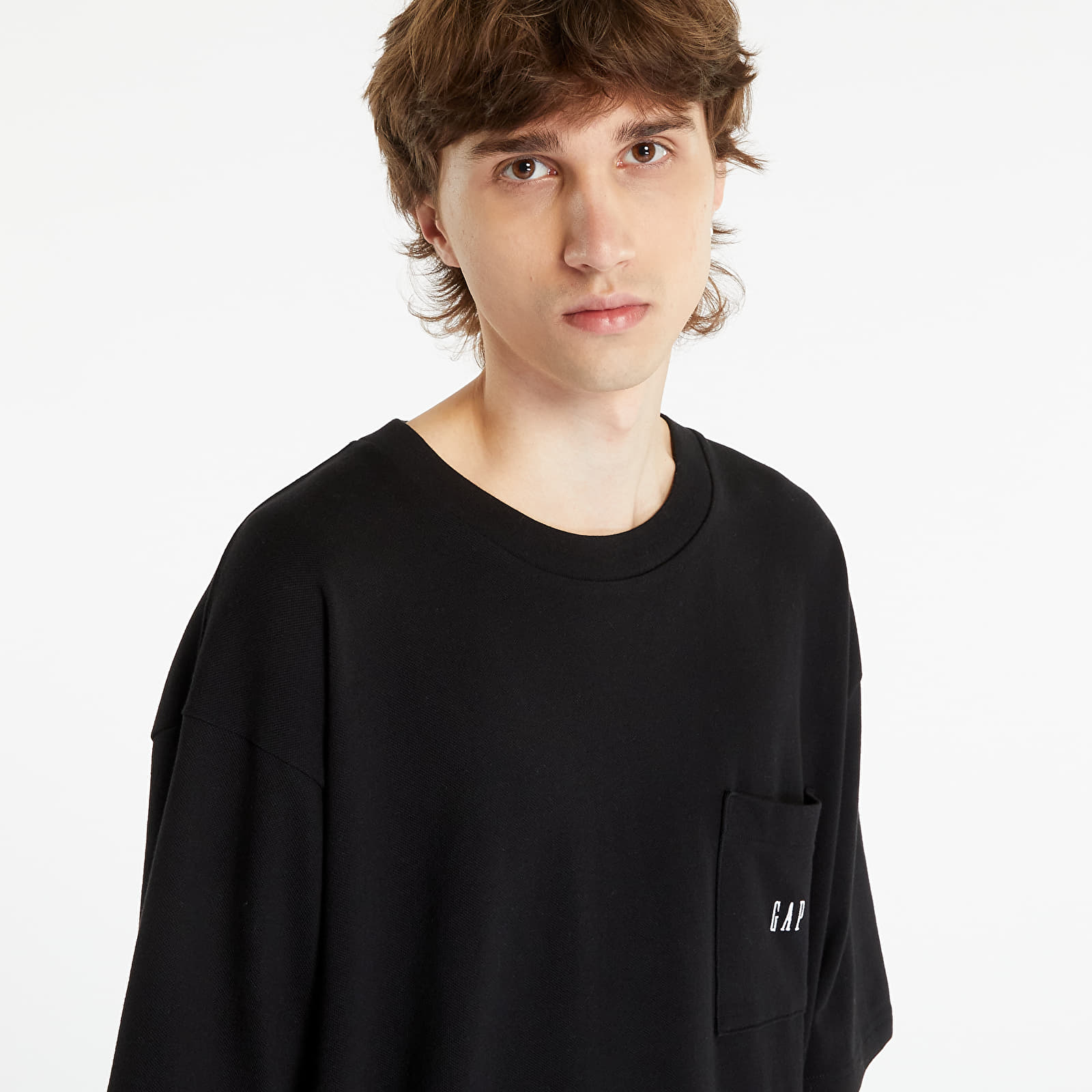 Trička GAP Jpn Ss Ov Pique Embr T True Black