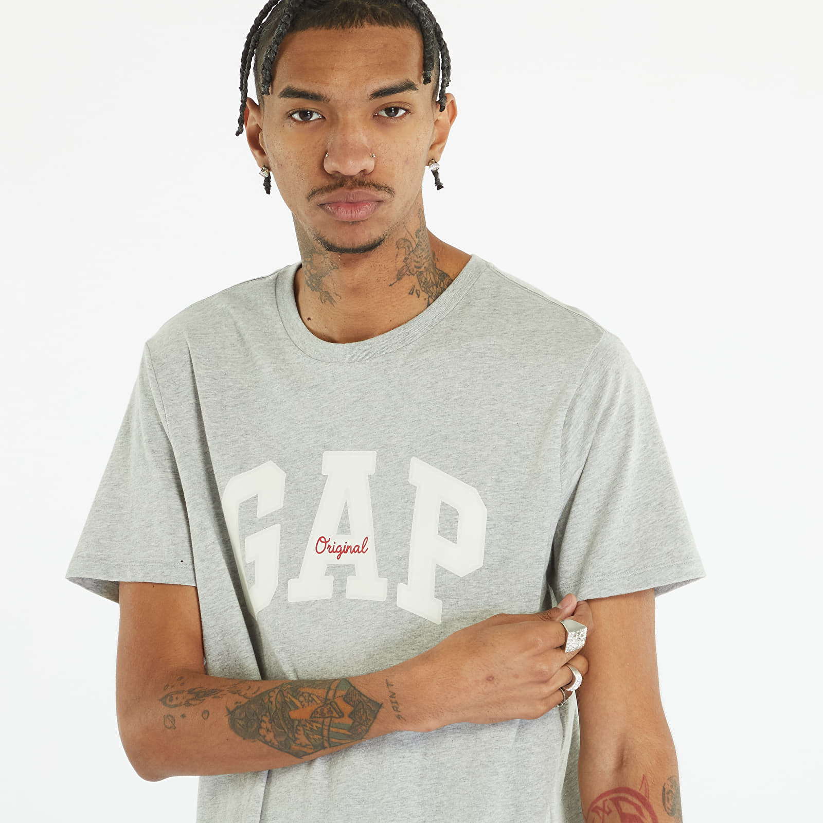 T-paidat GAP V-Logo Original Arch Grey Heather