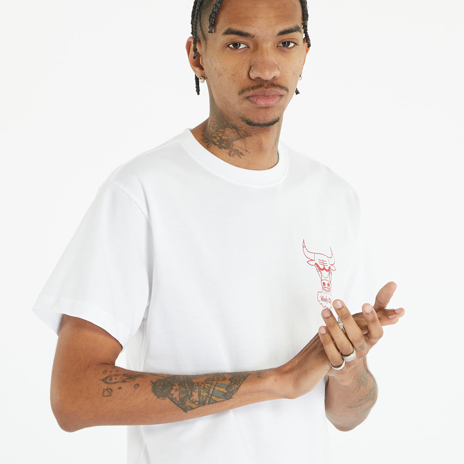 T-Shirts Mitchell & Ness NBA Merch Take Out Tee Chicago Bulls White