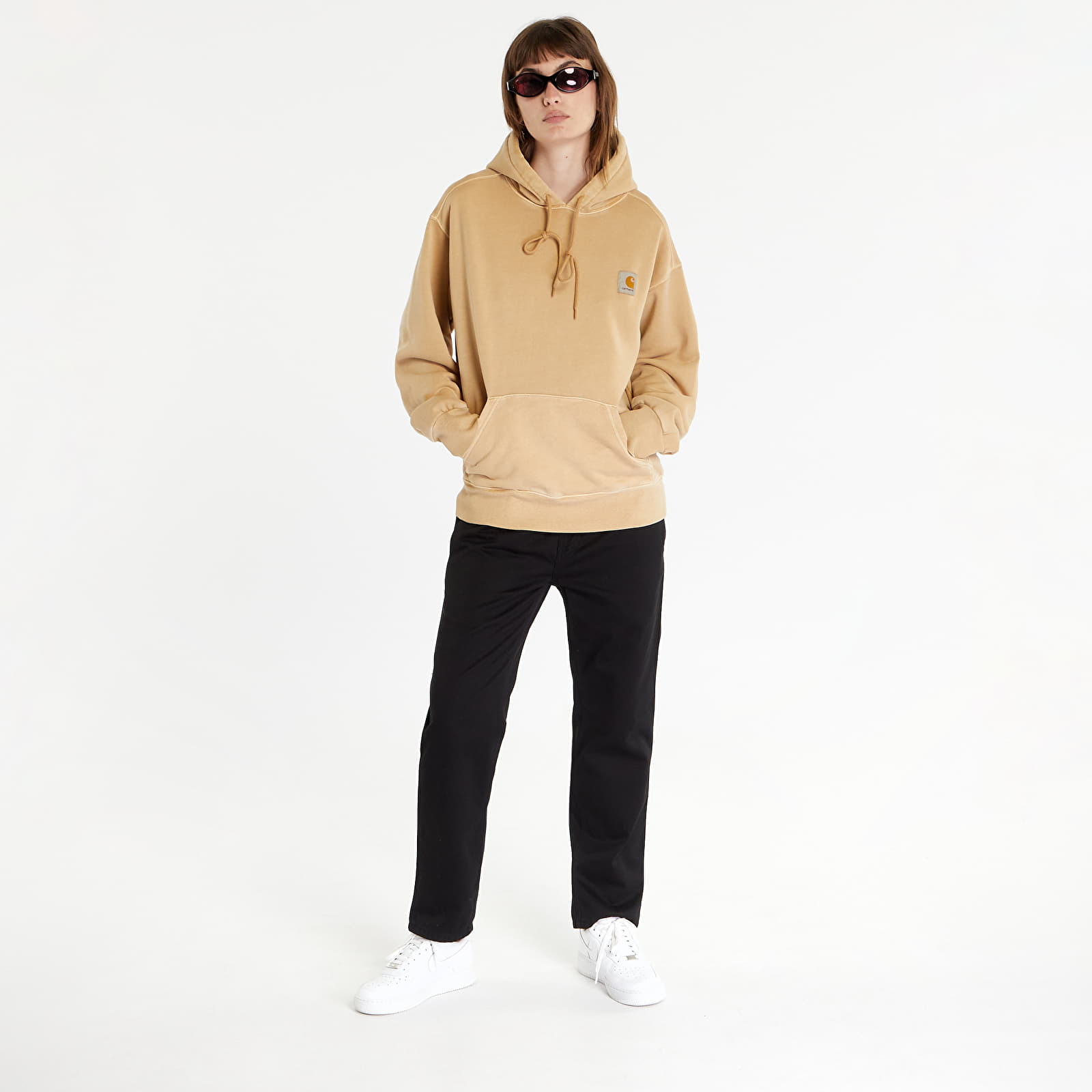 Mikiny Carhartt WIP Hooded Nelson Sweat Dusty H Brown