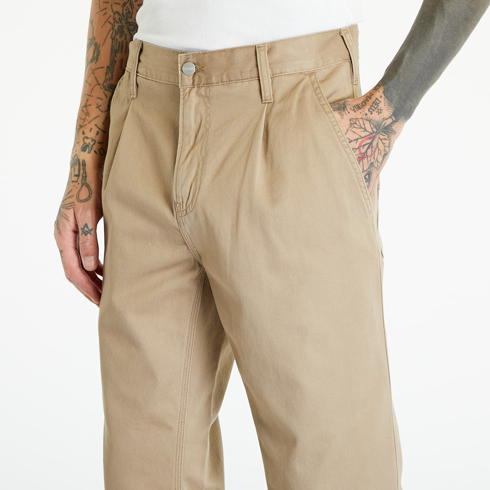 Jeans und Hosen Carhartt WIP Abbott Pant Leather Stone Washed
