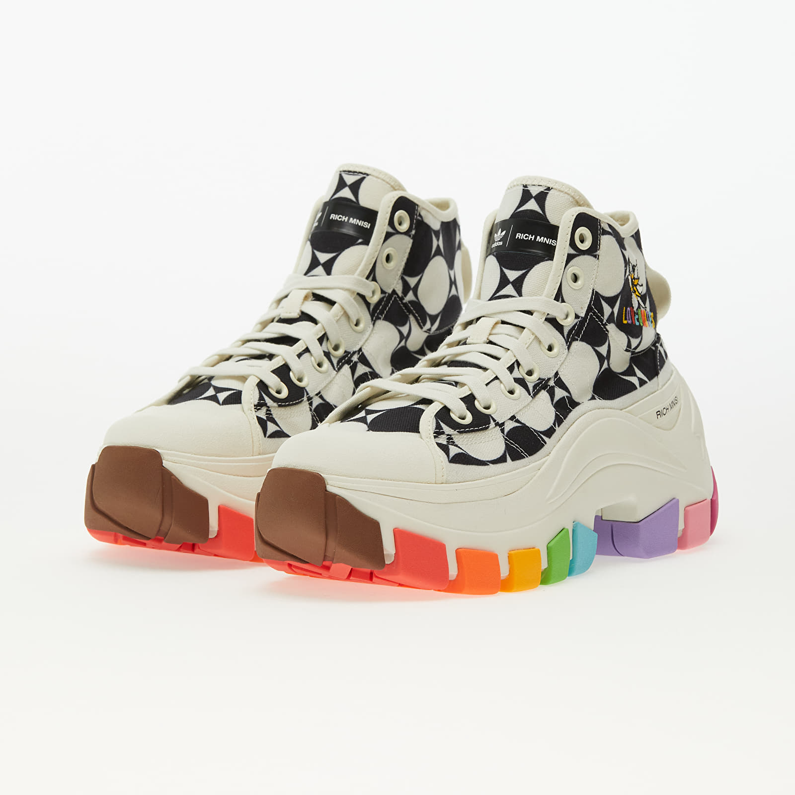 Turnschuhe und Schuhe fur Manner adidas Originals adidas Rich Mnisi Nizza Hi XY22 Pride Off White Core Black Off White Queens