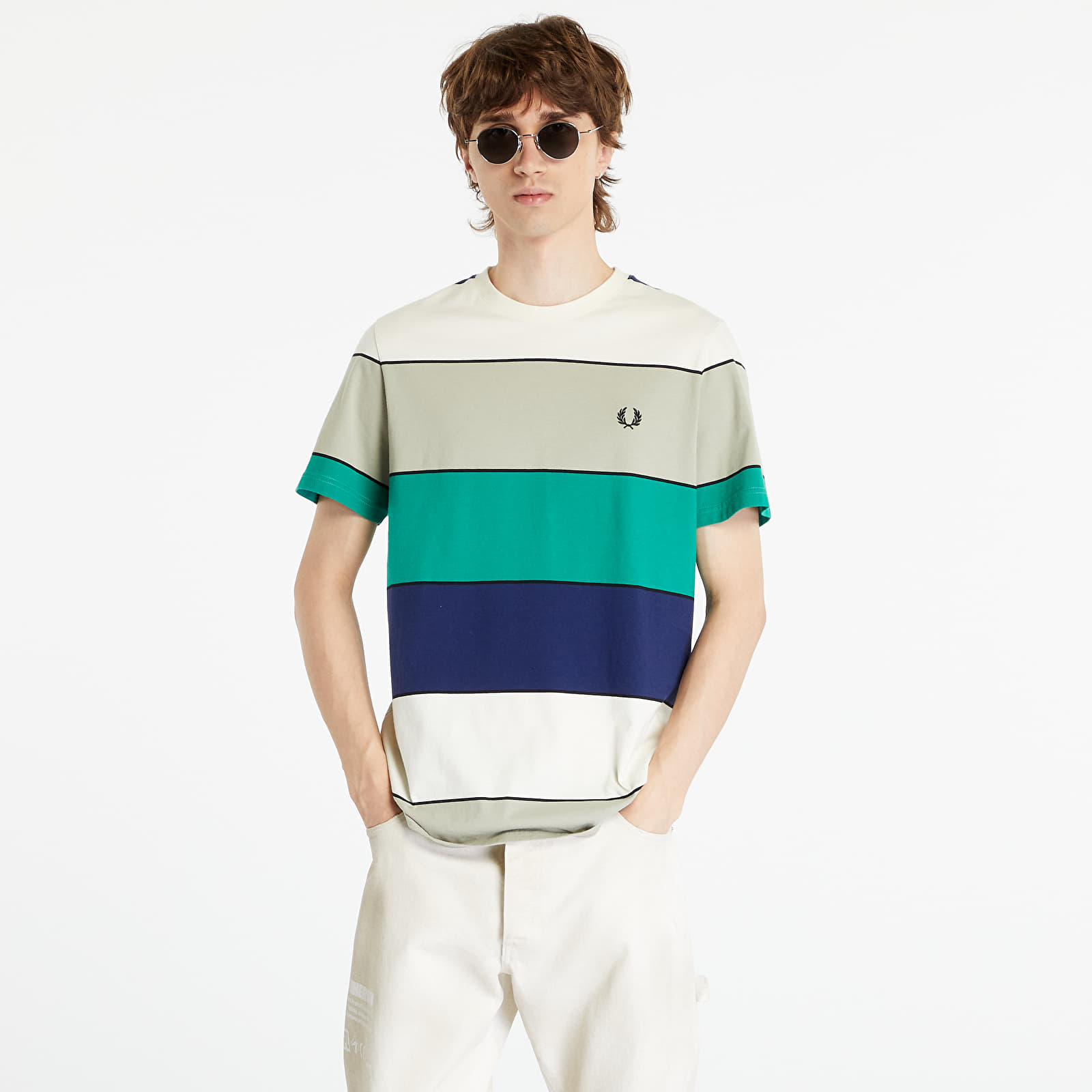 Trička FRED PERRY Bold Stripe T-Shirt Seagrass