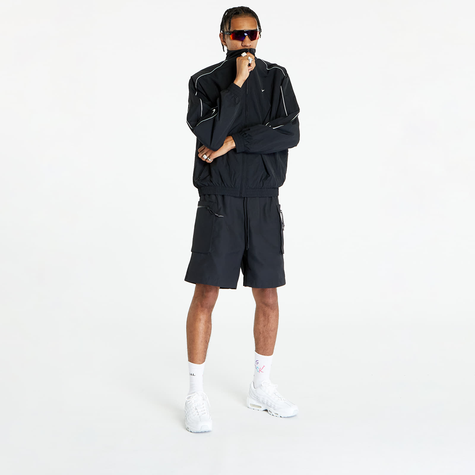 Куртки Nike Solo Swoosh Woven Tracksuit Jacket Black/ White