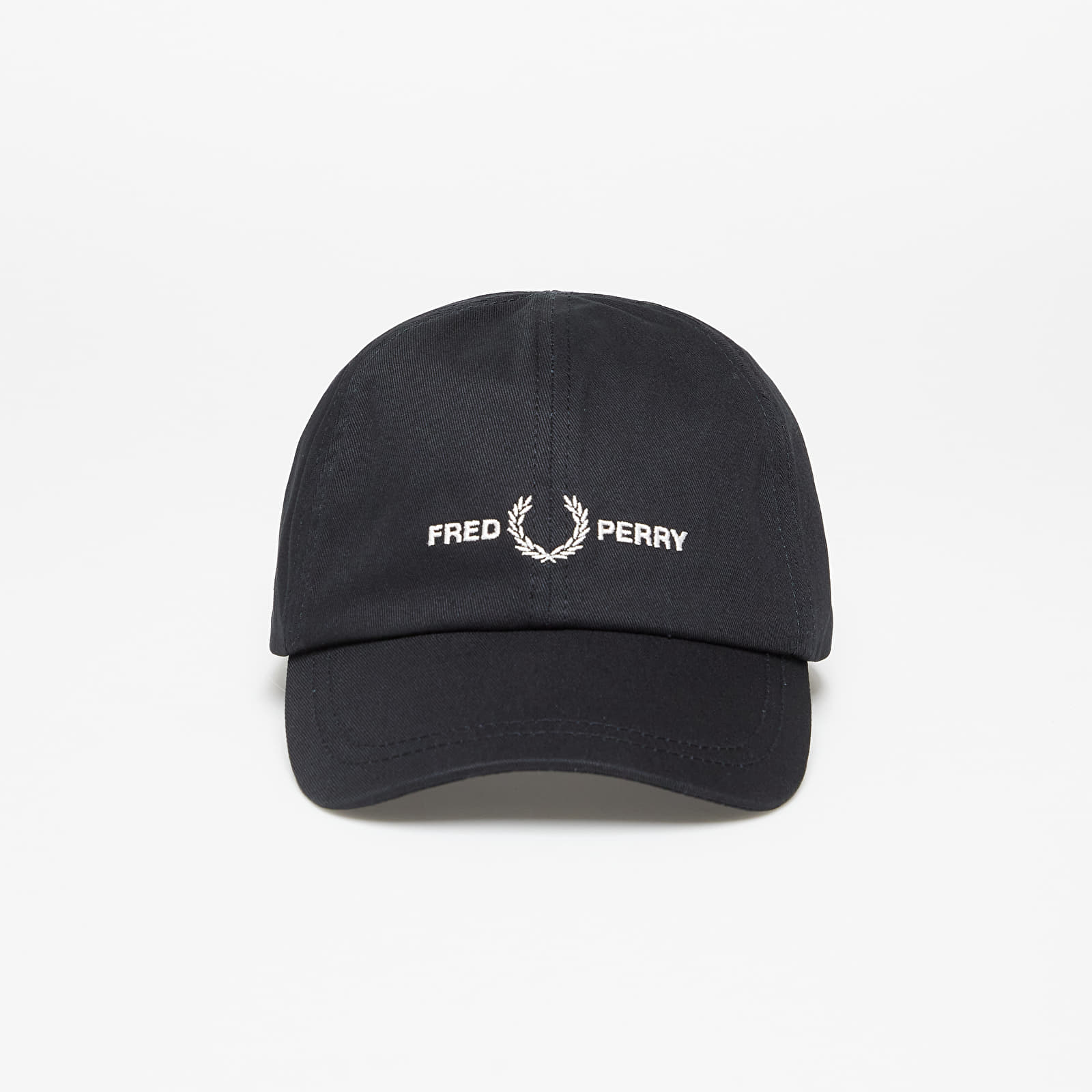 Kšiltovky FRED PERRY Graphic Branding Twill Cap Black
