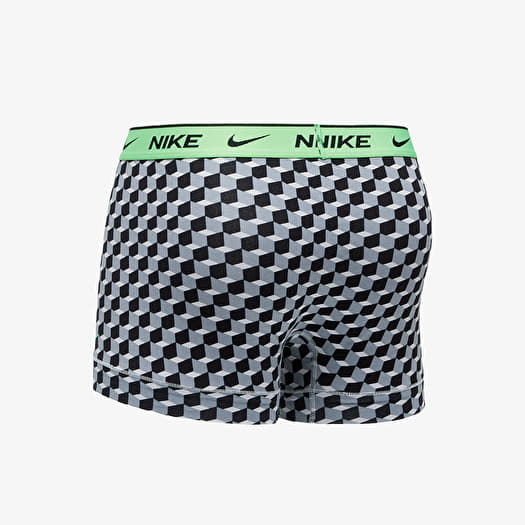 Boxer Nike Everyday Cotton Stretch Trunk 3 Pack Geo Block Print Cool Grey Black Queens