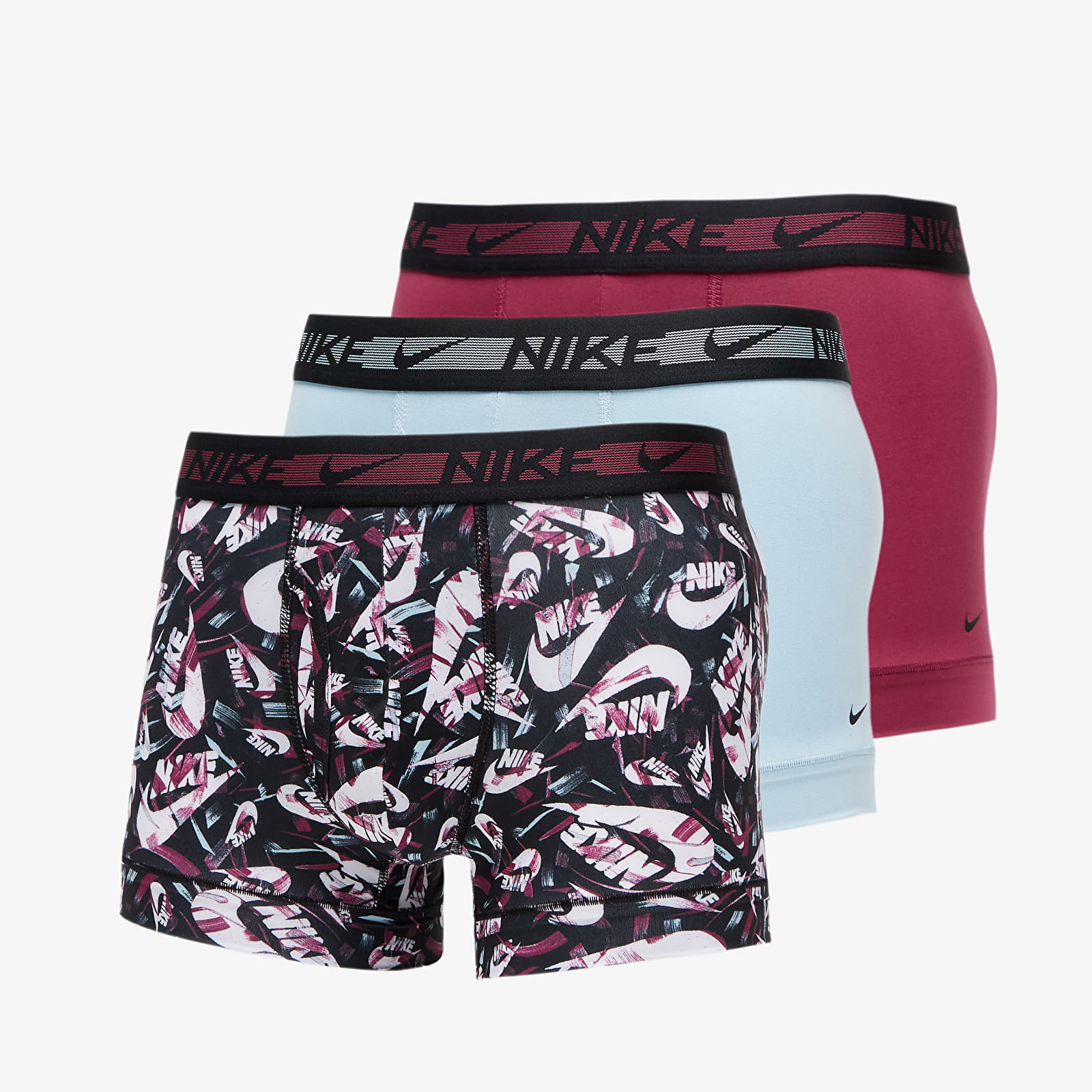 Boxerky Nike Dri-FIT Ultra Stretch Micro Trunk 3-Pack Rosewood/ Ocean Bliss/ Brushed Logo