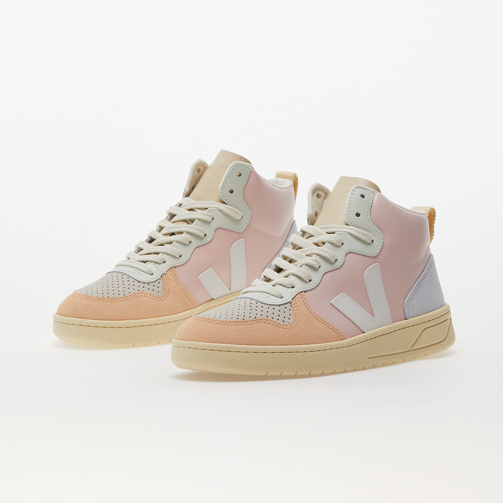 Sneakers und Schuhe für Frauen Veja V-15 Leather W Petale/ White/ Multico