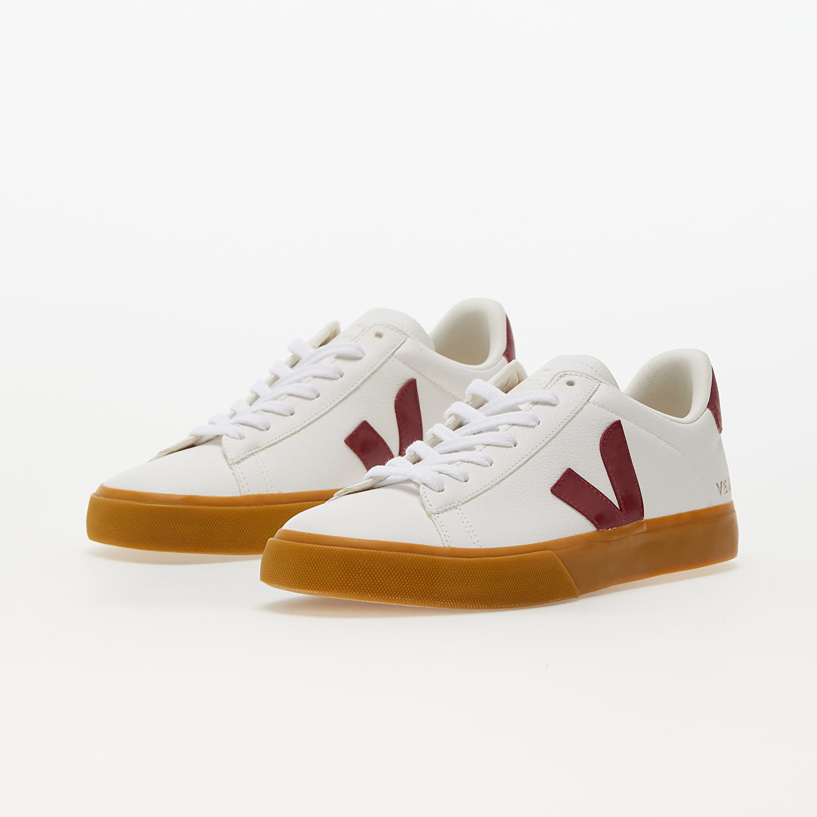 Turnschuhe und Schuhe für Männer Veja Campo Chromefreee Leather Extra-White/ Marsala/ Natural