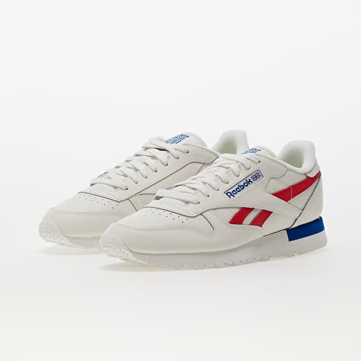 Men s sneakers and shoes Reebok Classic Leather Chalk Vector Red Vector Blue Queens