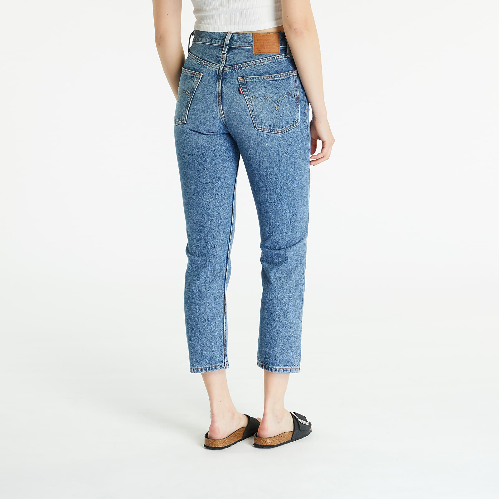 Spodnie damskie Levi's® 501® Crop Jeans Medium Indigo Worn In - Blue