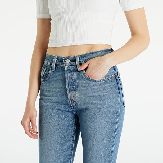 Spijkerbroeken Levi s 501 Crop Jeans Medium Indigo Worn In
