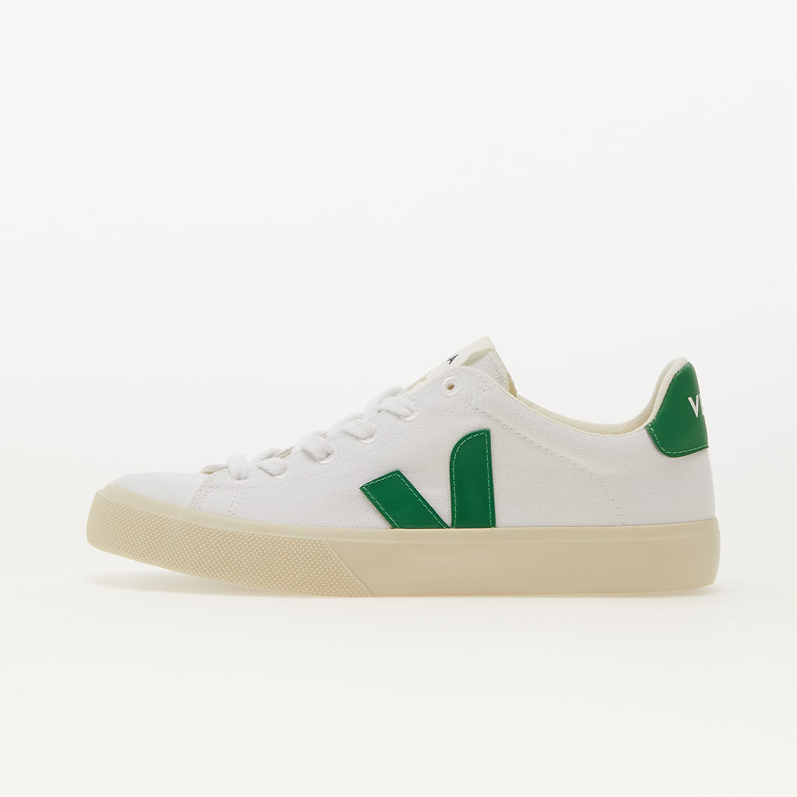 Încălțăminte și sneakerși pentru bărbați Veja Campo Canvas White/ Emeraude