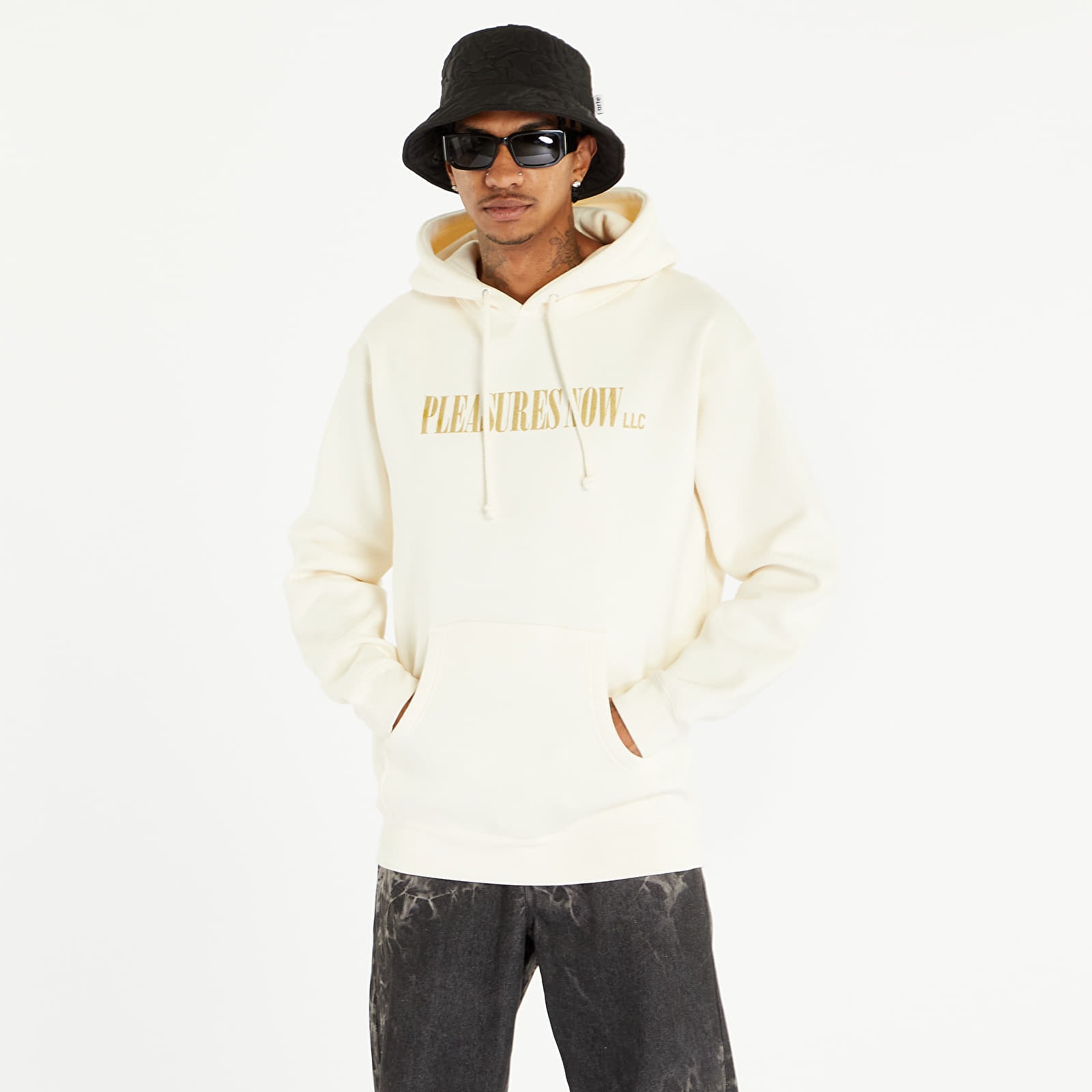 Sweatshirts PLEASURES LLC Fleece Hoodie Bone Queens