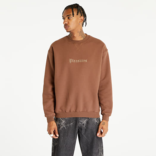 Hoodies and sweatshirts PLEASURES Recipe Crewneck Brown Queens