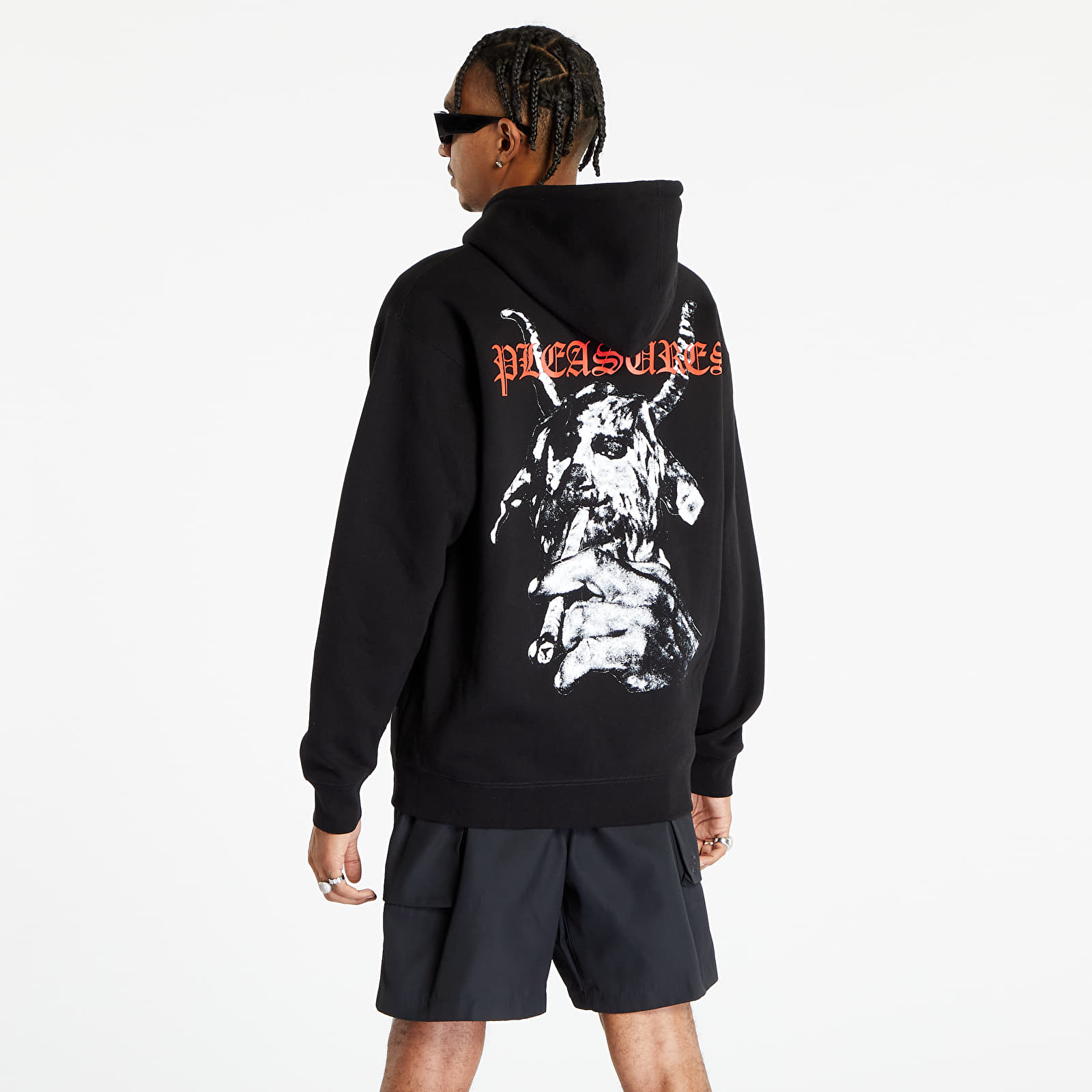 Толстовки та реглани PLEASURES Goat Zip Hoodie Black