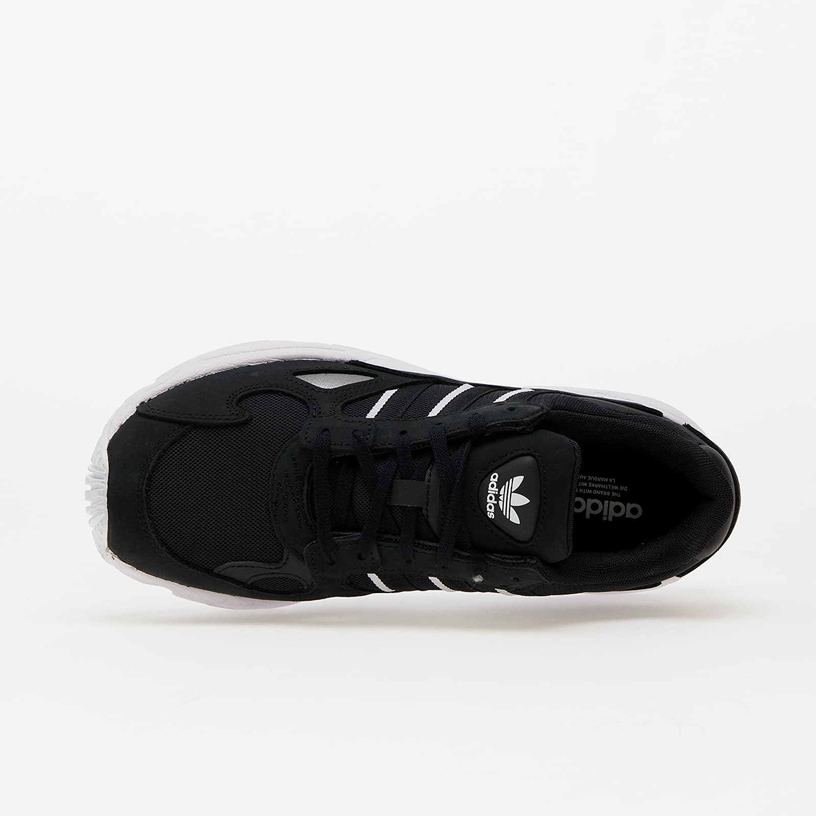 Adidas women's black clearance & white falcon sneakers