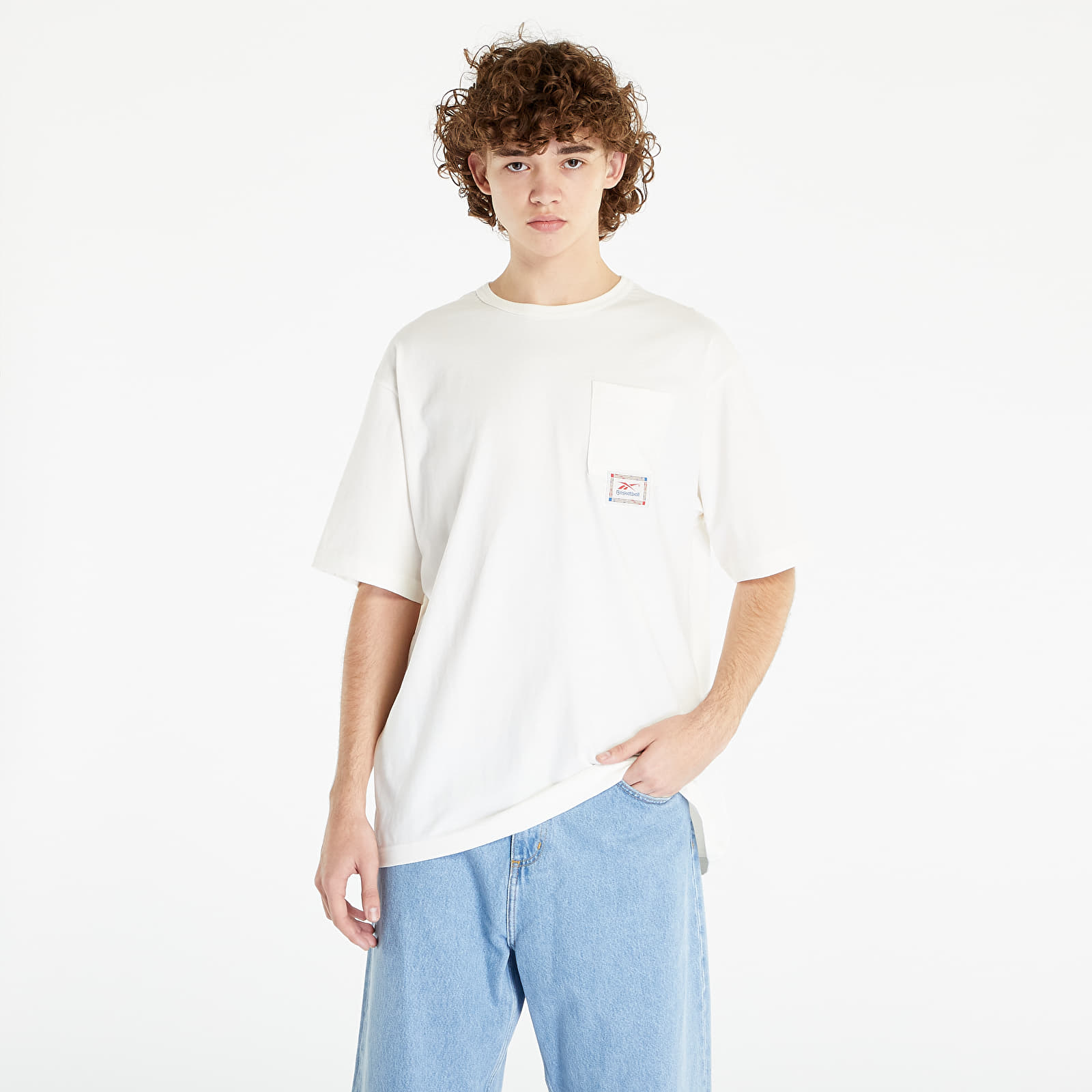T-Shirts Reebok Reebok Basketball Relaxed Heavyweight Pocket T-Shirt Chalk