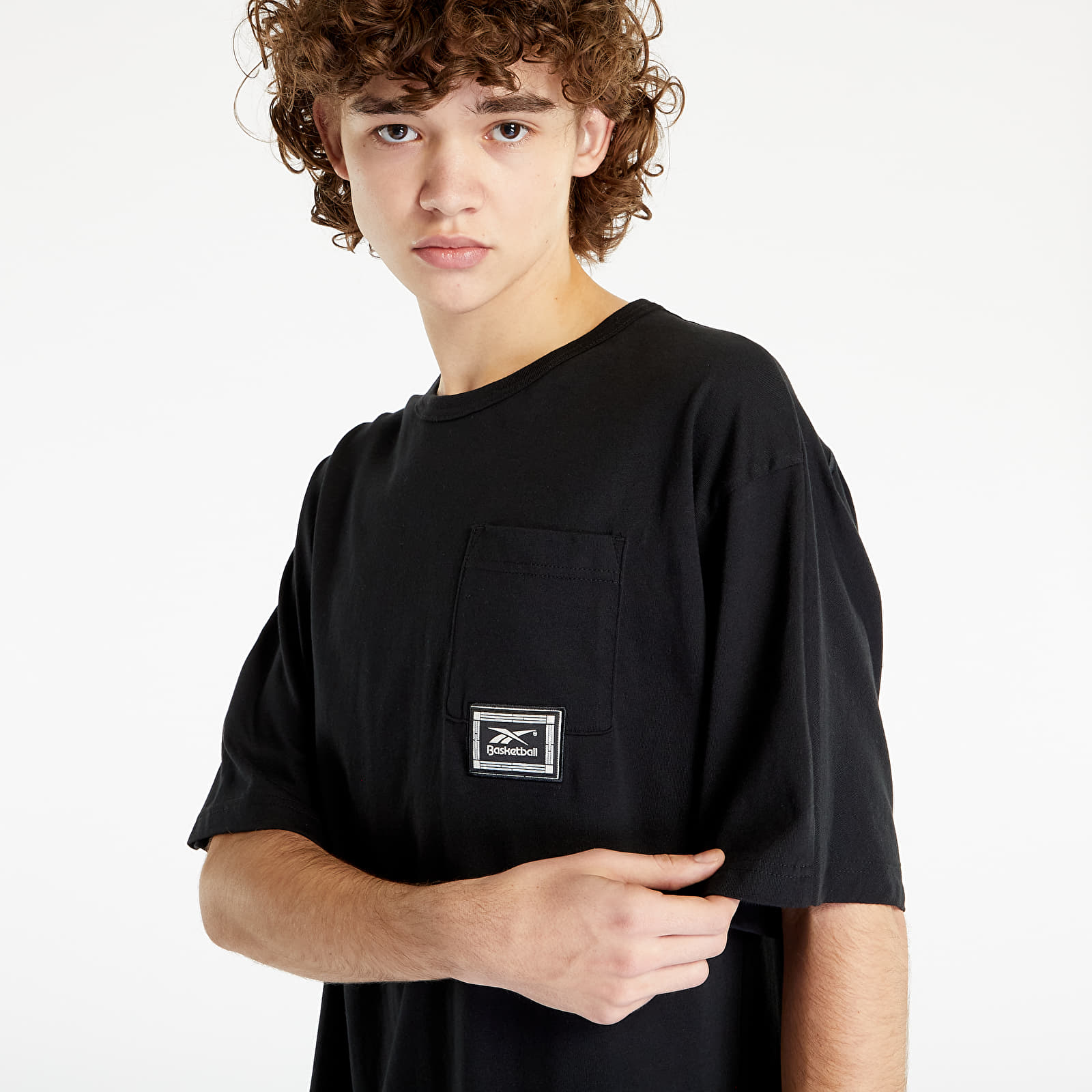 Tricouri  Reebok Basketball Heavyweight Short Sleeve Pocket Tee Black