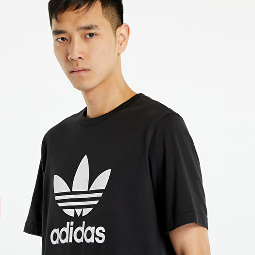 Sleeve T-shirts Black adidas Classics Short T-Shirt Trefoil Originals | Queens Adicolor