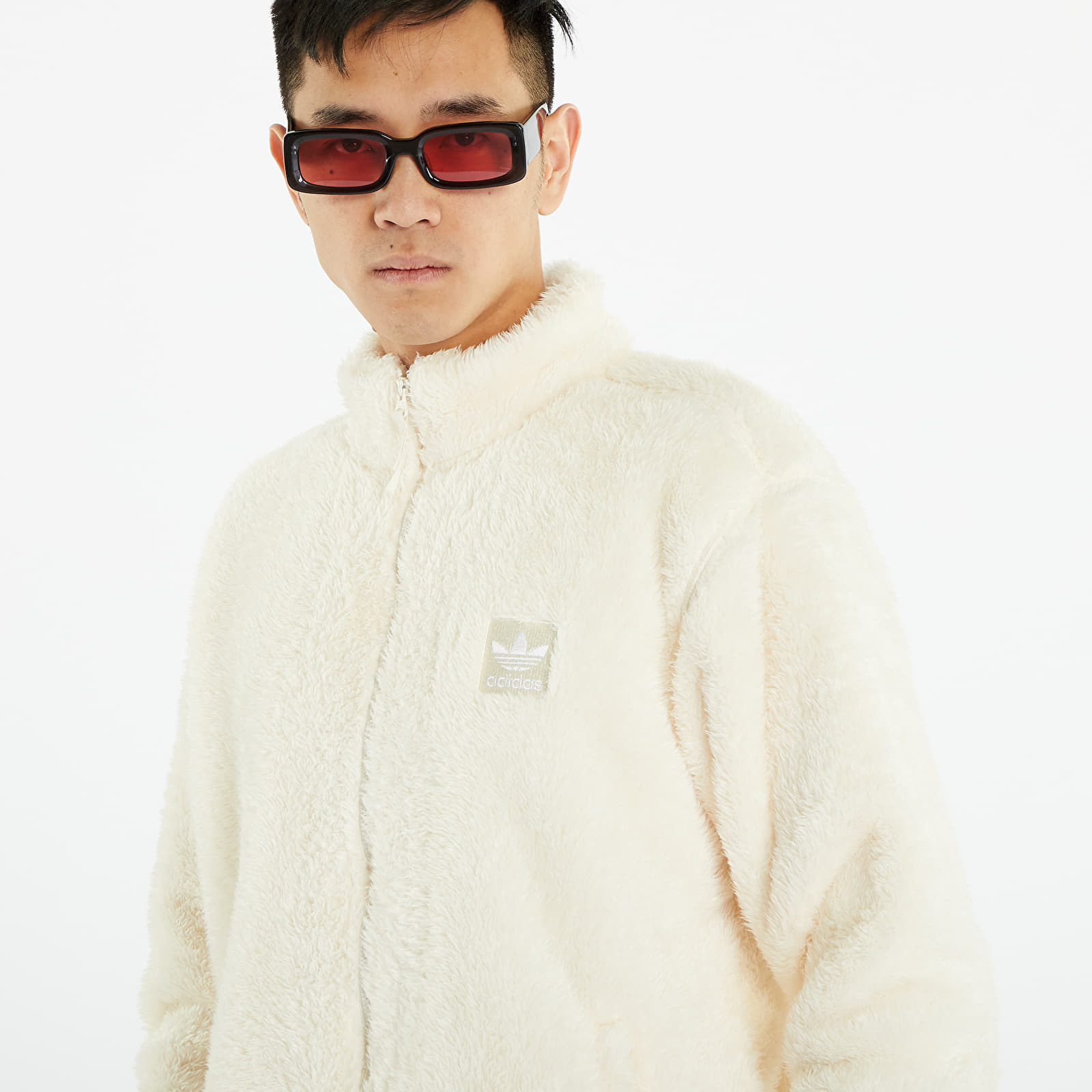 Kurtki adidas Originals Essentials+ Fluffy Fleece Jacket Wonder White