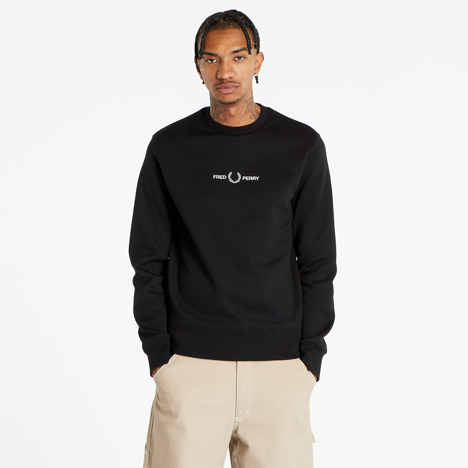 Hoodies and sweatshirts FRED PERRY Embroidered Sweatshirt Black