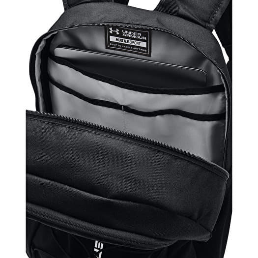 Men s Backpacks Under Armour Hustle Sport Backpack Black Black Silver Queens