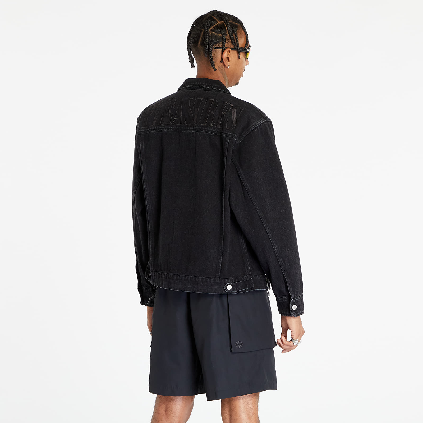 Dzsekik PLEASURES Mileage Denim Trucker Jacket Black