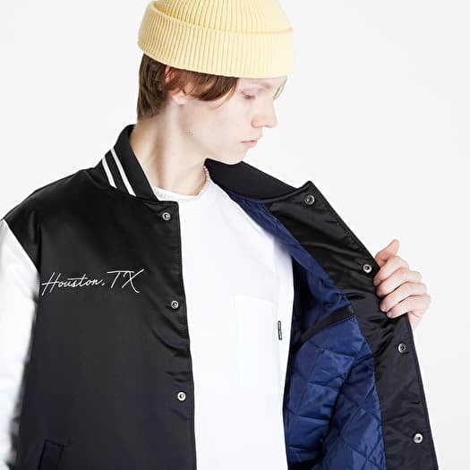 Vestes Mitchell Ness Team Origins Varsity Satin Houston Rockets Jacket Black White Queens
