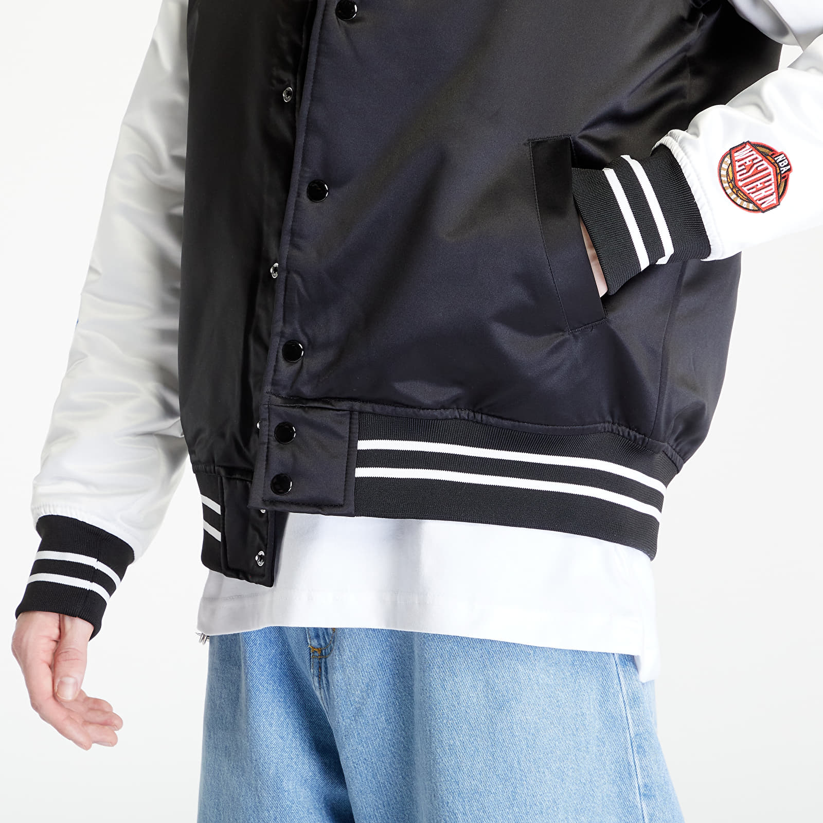 Jacken Mitchell & Ness Team Origins Varsity Satin Houston Rockets Jacket Black/ White