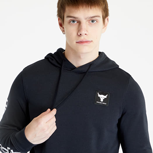 Hoodies and sweatshirts Under Armour Project Rock Terry Hoodie Black/ White  | Queens