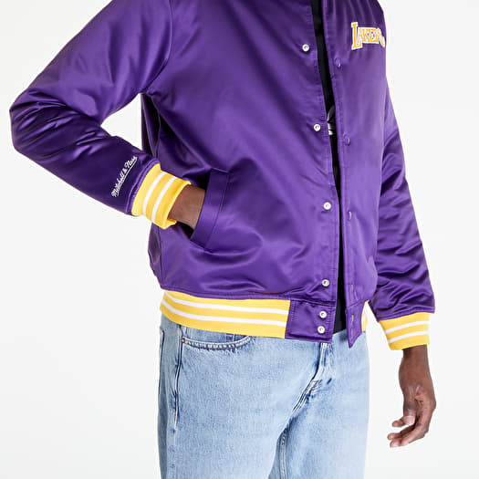 Jackets Mitchell & Ness Heavyweight Satin Los Angeles Lakers Jacket Purple