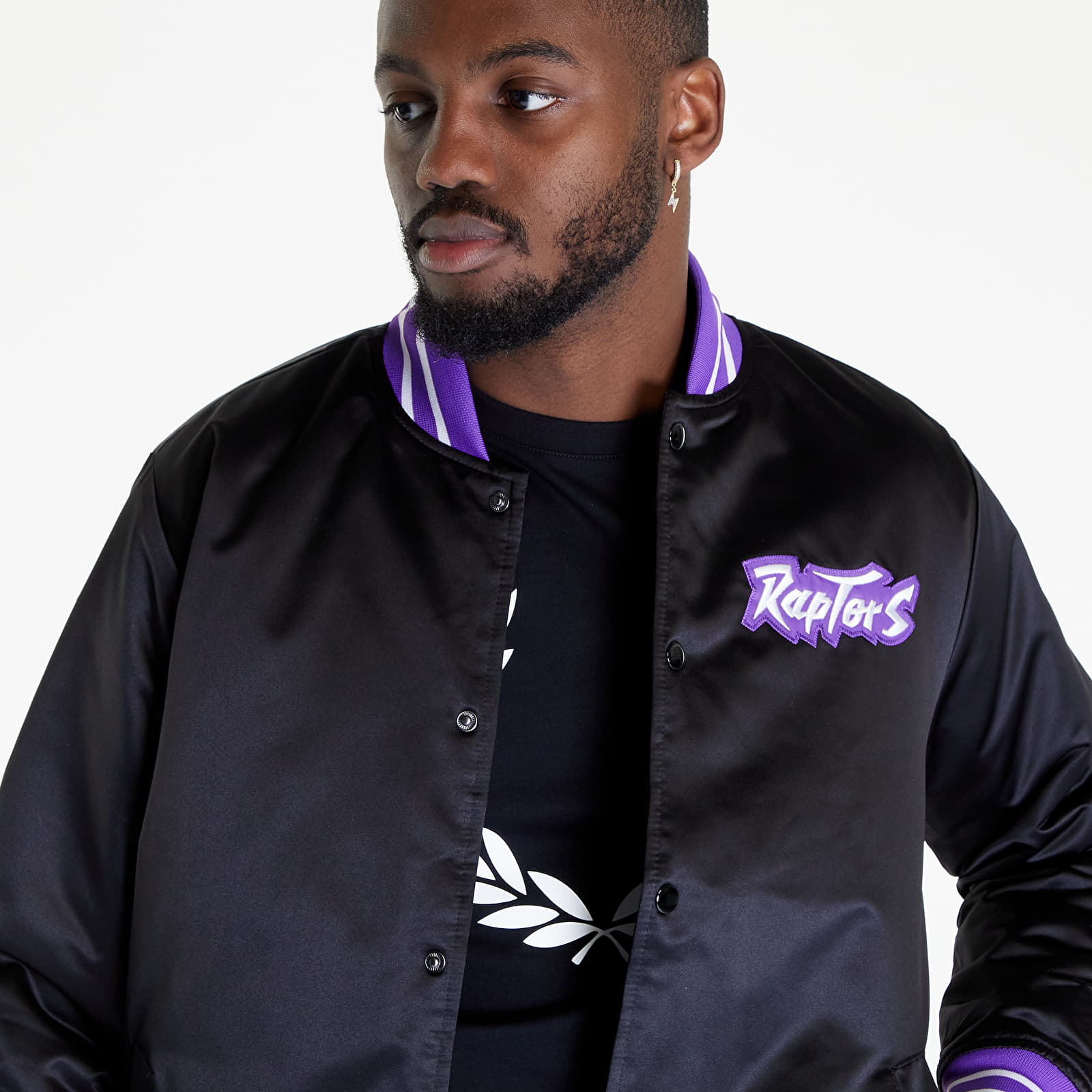 Jackets Mitchell & Ness Heavyweight Satin Jacket Black
