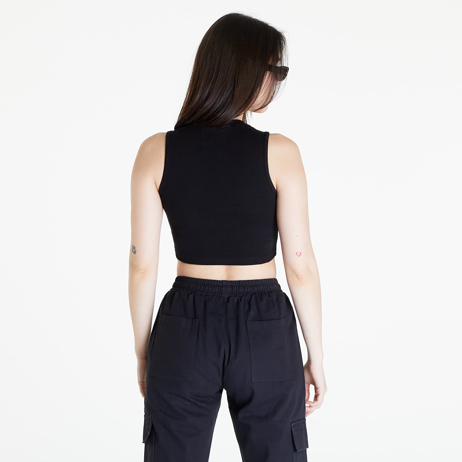 Topy Sixth June Ribbed Set Crop Top Blac