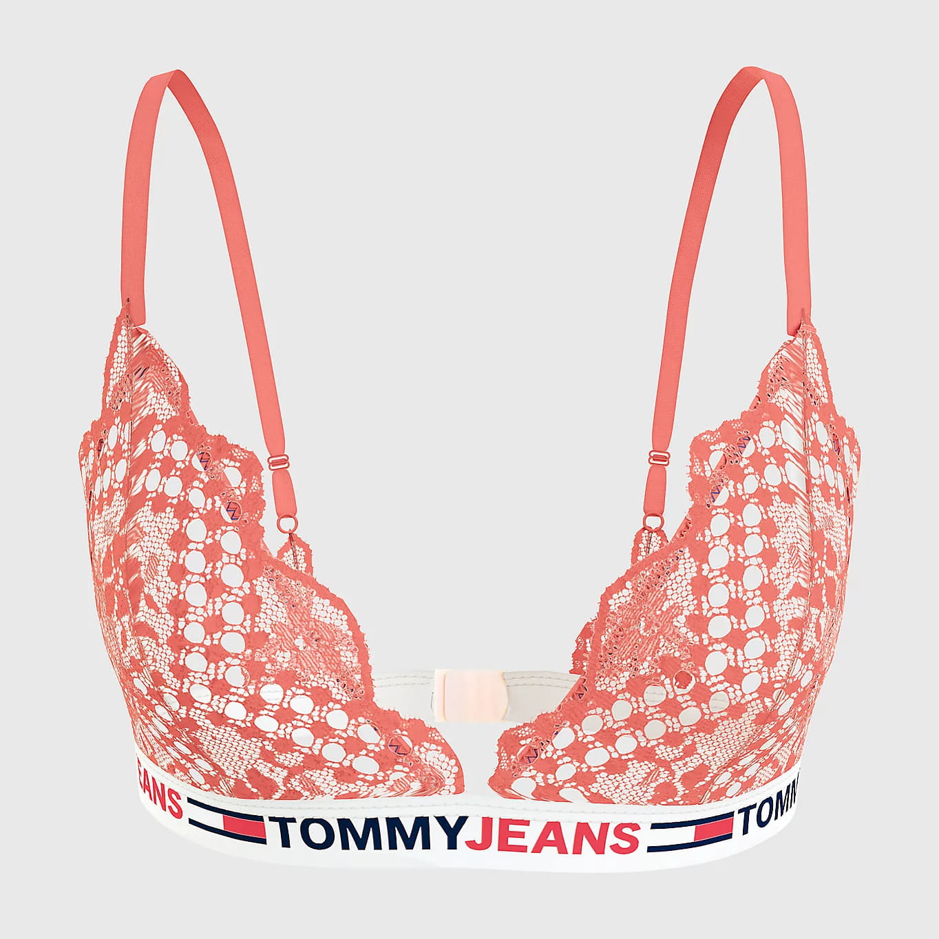Rintaliivit TOMMY JEANS ID Lace Unlined Triangle Bright Vermillion