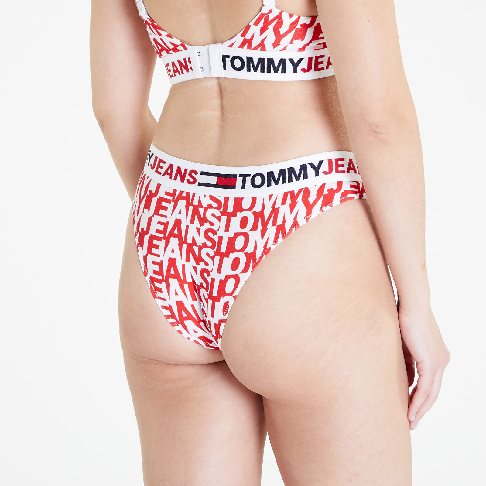 Majtki TOMMY JEANS ID Brazilian Print TJ Spell Out Red