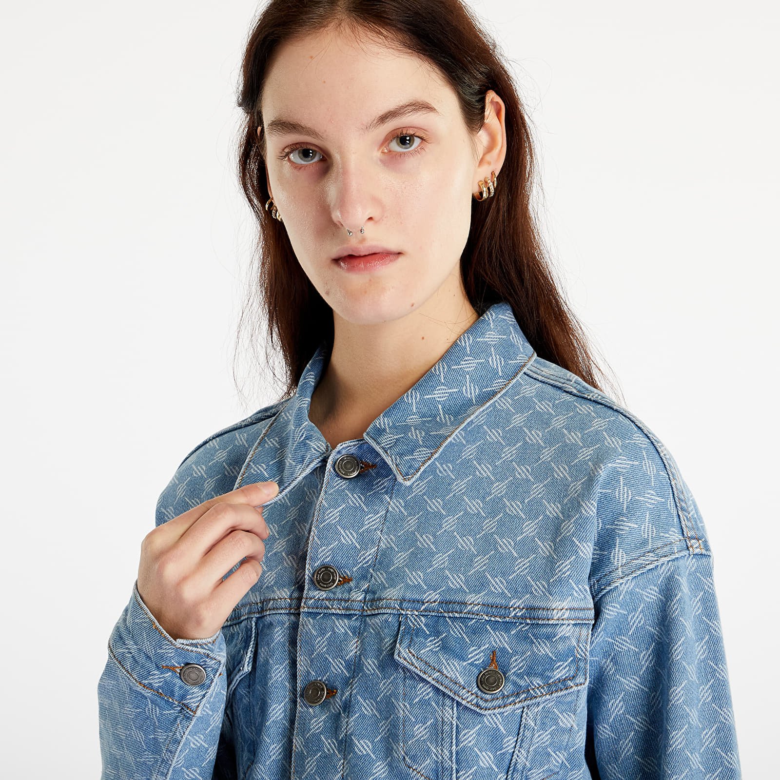 Kurtki Daily Paper Mily Jacket Blue Monogram